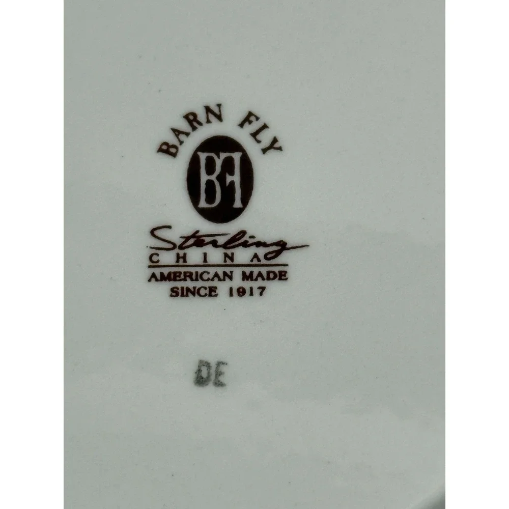 Barn Fly BF Sterling China Brown Ranch Western Salad Plates Set‎ Of 3, Farmhouse